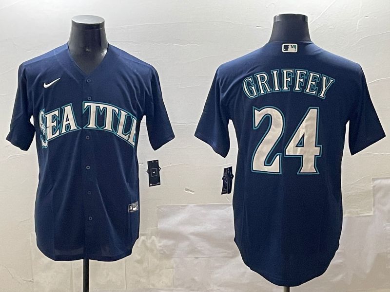 Men Seattle Mariners #24 Griffey Blue Game 2025 Nike MLB Jersey style 1->seattle mariners->MLB Jersey